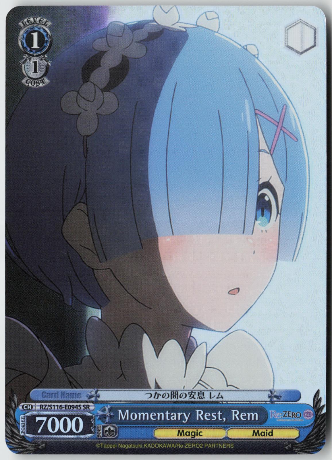 Momentary Rest, Rem (SR) RZ/S116-E094S Re:ZERO Vol.3 NM
